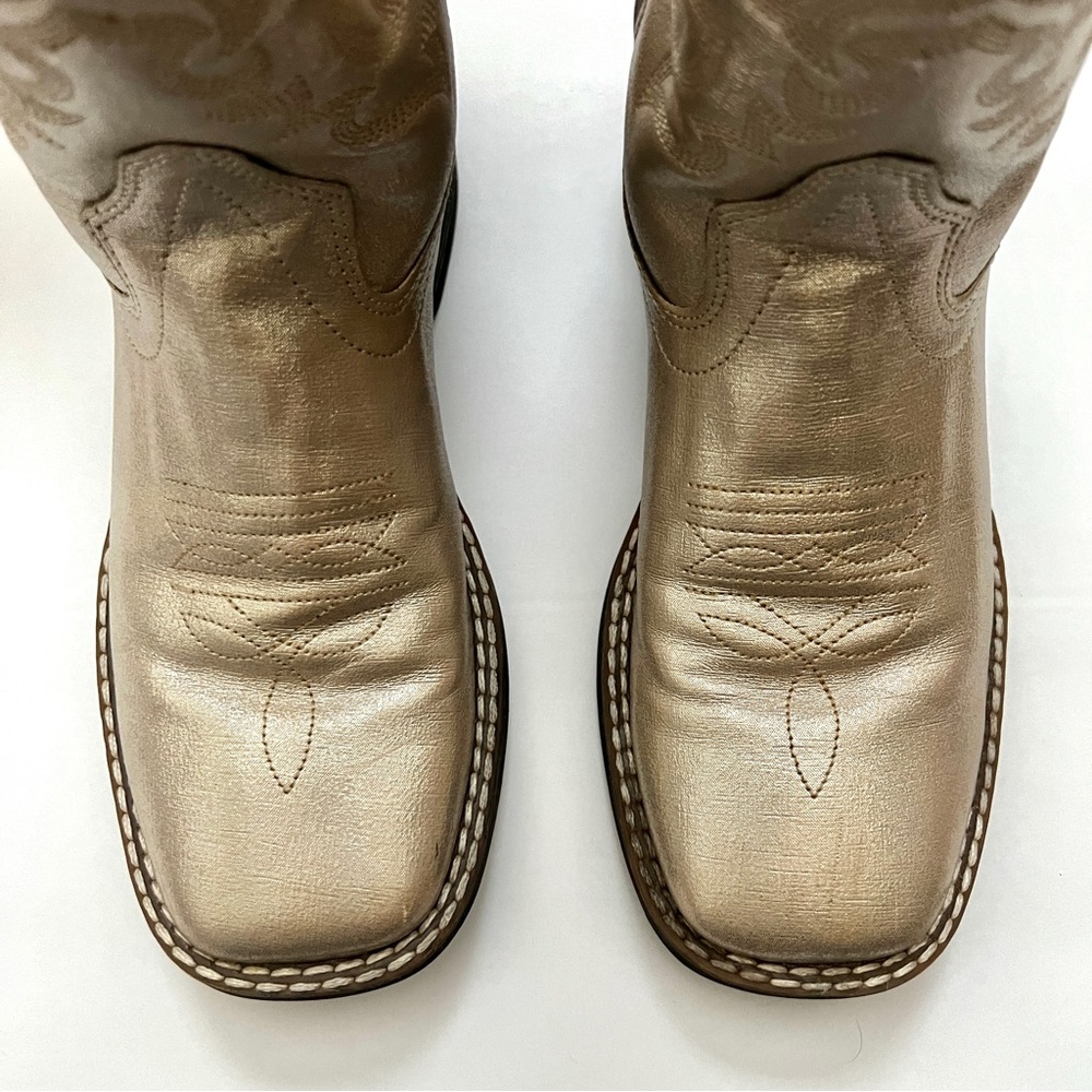 OLD WEST Cowboy Cowgirl Boots VB9171 Pearl Youth 2.5 D - Picture 5 of 8